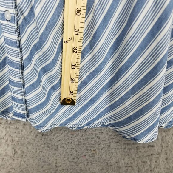 Sharagano Dress Womens Large Blue Striped Sleeveless Summer Dress - Picture 5 of 10